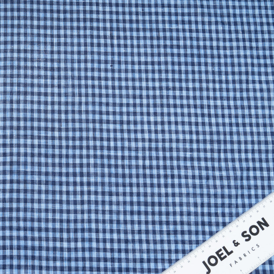 Two-Tone Blue Gingham Linen