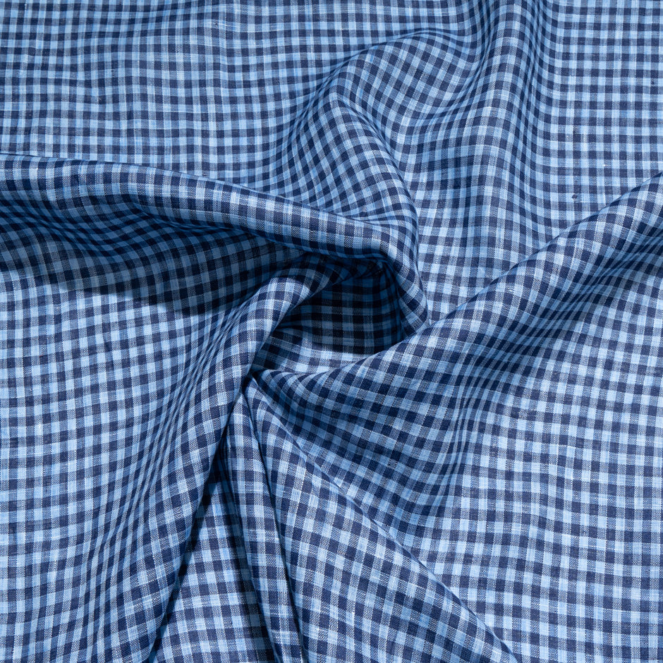 Two-Tone Blue Gingham Linen