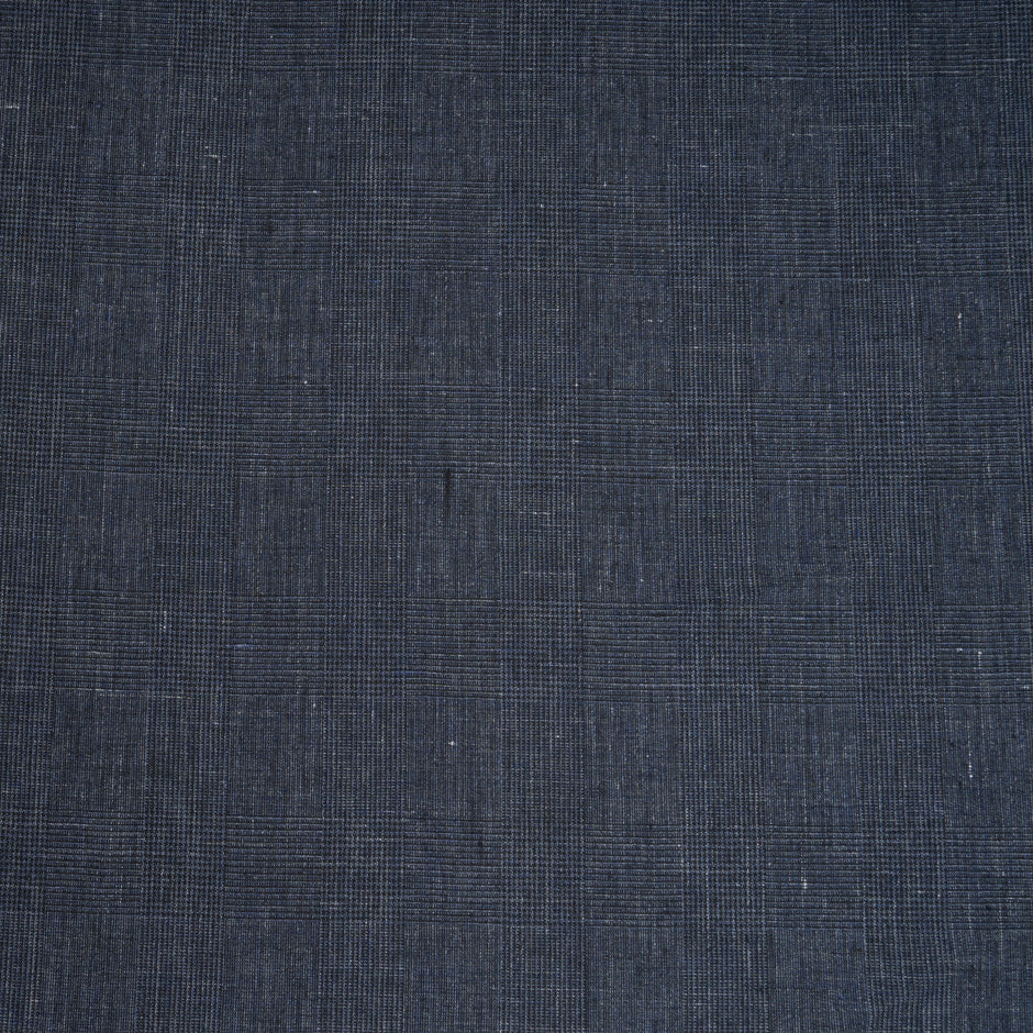 Midnight Blue Prince of Wales Checkered Linen