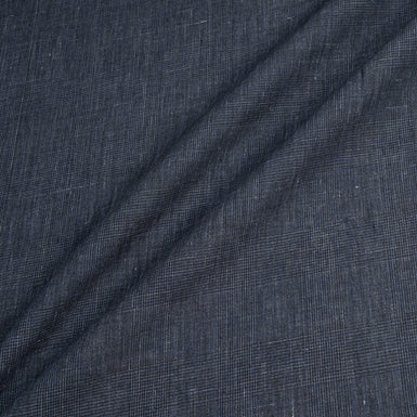 Midnight Blue Prince of Wales Checkered Linen
