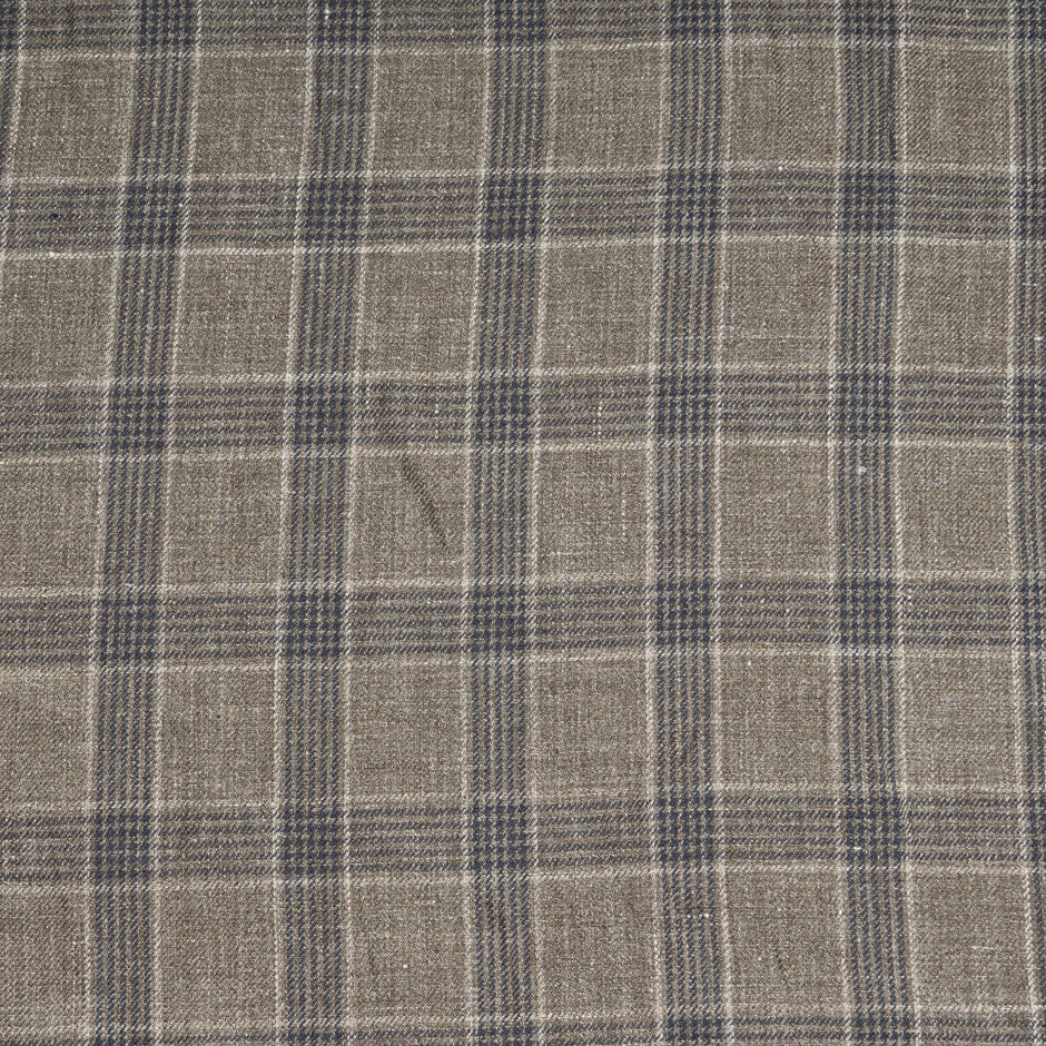 Brown Two-Tone Prince of Wales Checkered Linen
