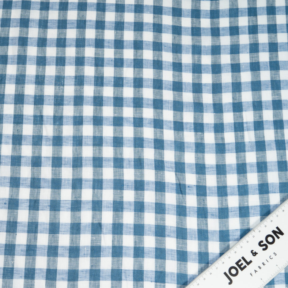 Blue & White Larger Gingham Linen