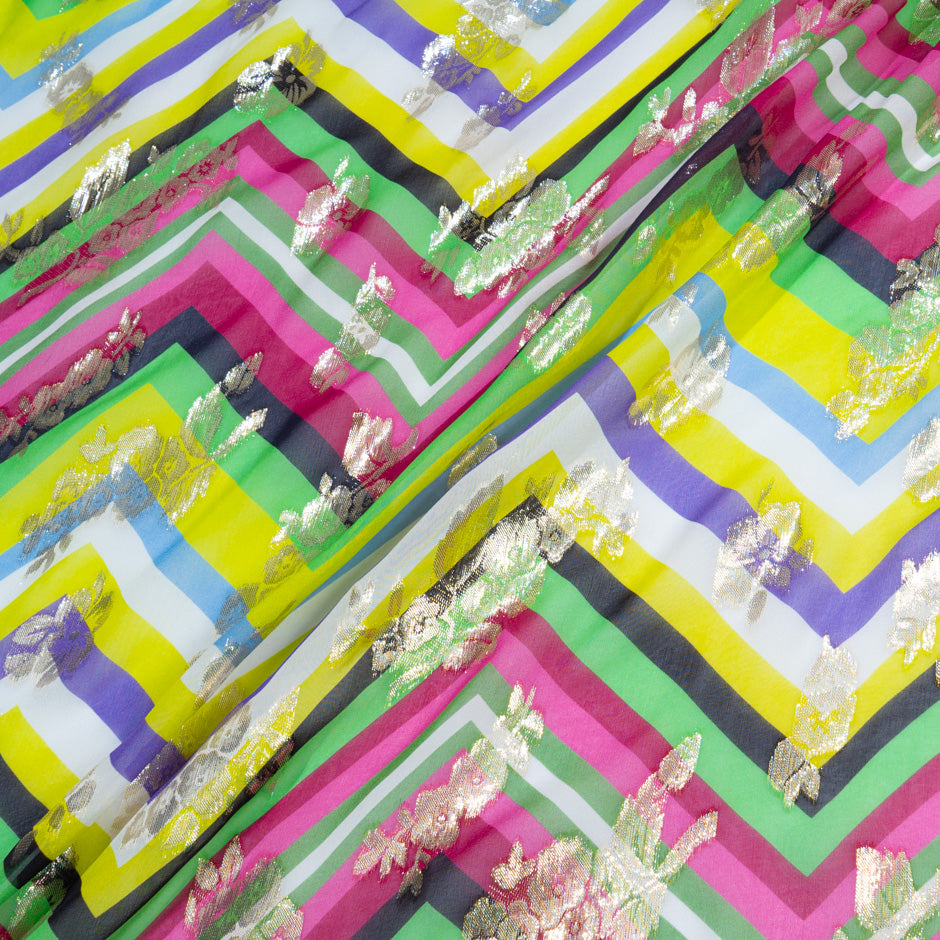 Carré De Soie Missoni 100% Soie 34x34 Cm Motif Fleurs/Zigzag Multicolore Italie | Neuf Avec Étiquettes