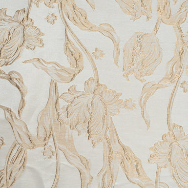 Cream & Champagne Abstract Floral Brocade