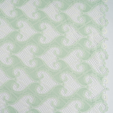 Mint Green Embroidered Crêpe de Chine