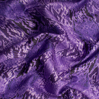 Purple Snakeskin Printed Luxury Cotton