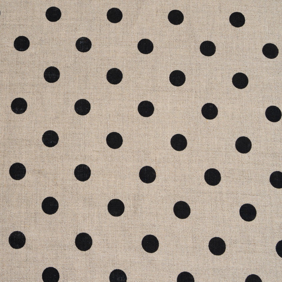 Black Spotted Oatmeal Linen
