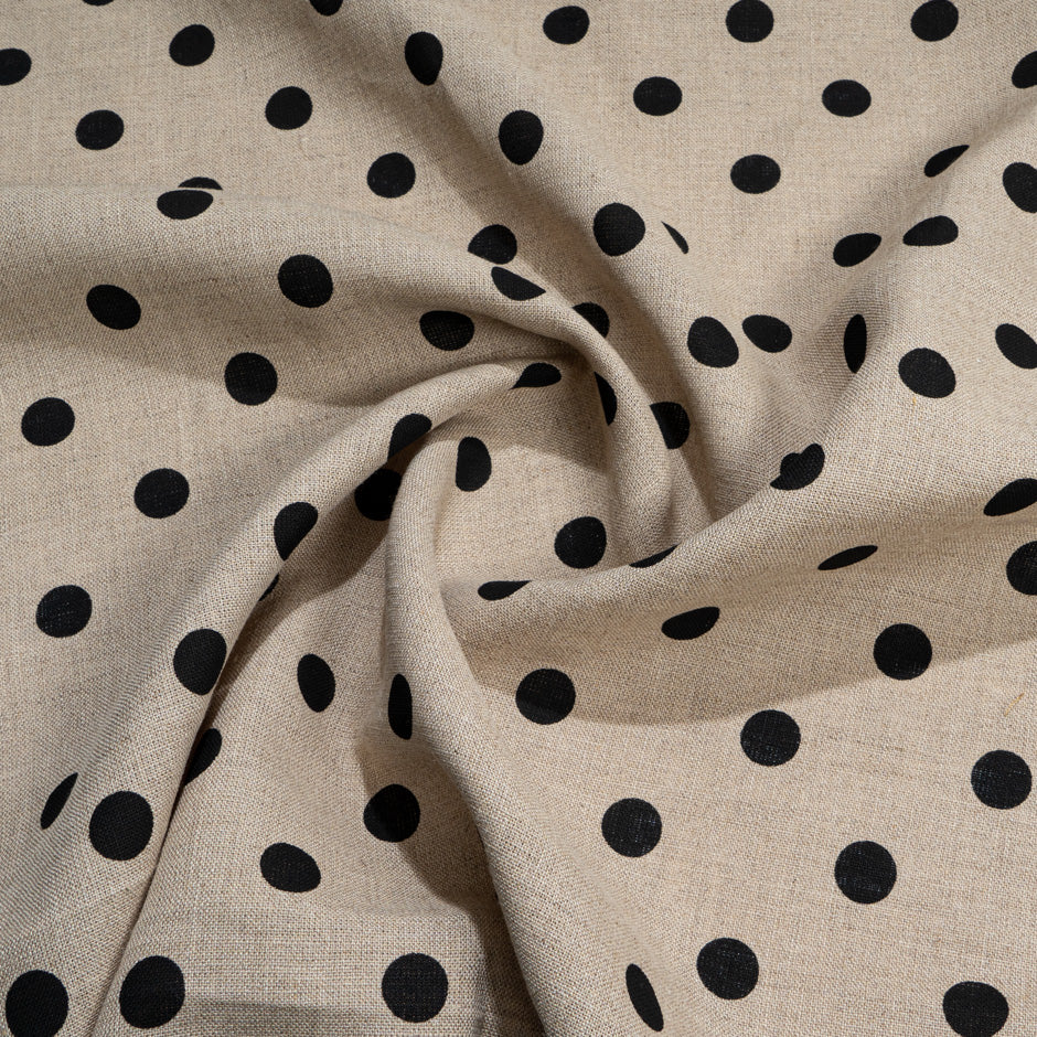 Black Spotted Oatmeal Linen