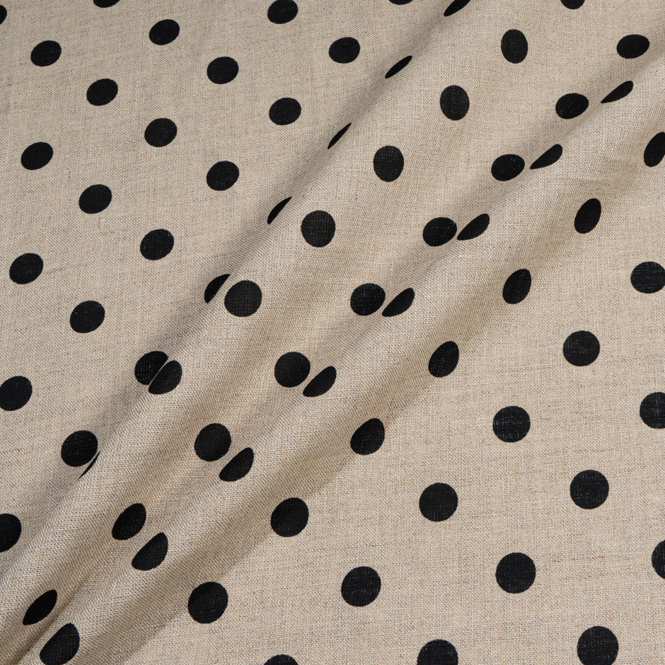 Black Spotted Oatmeal Linen