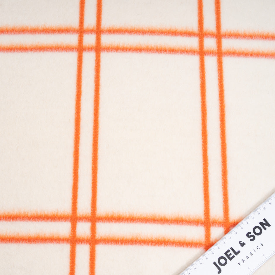 Orange Checkered Ivory Wool & Alpaca Blend