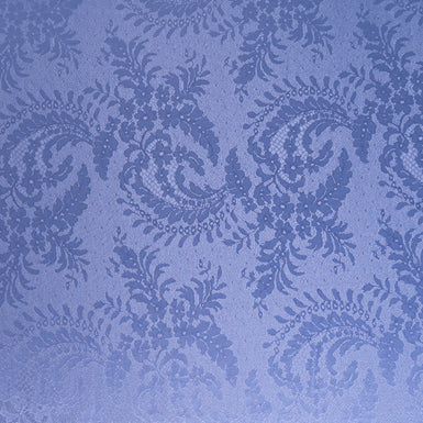 Lavender Blue Floral Lace Jacquard Pure Silk