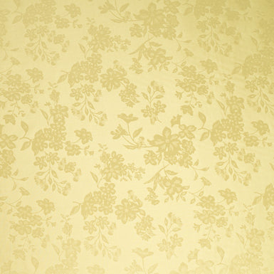 Yellow Floral Jacquard Pure Silk