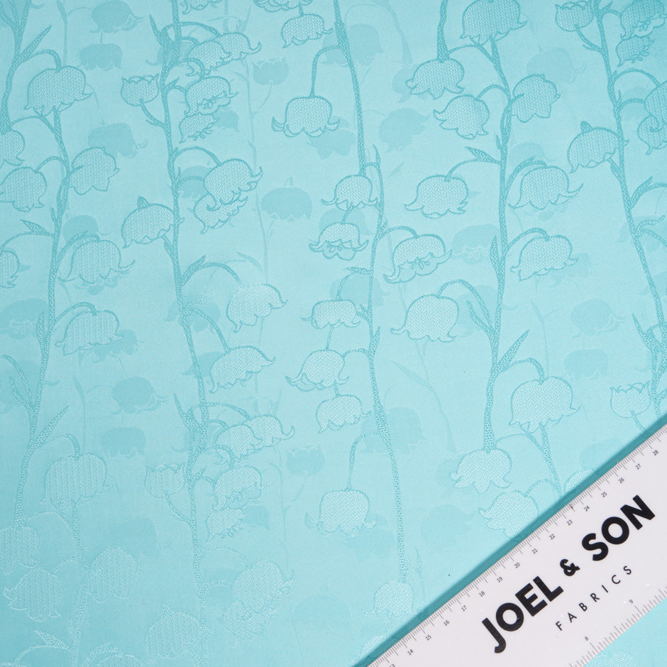 Baby Blue Blue Bell Jacquard Pure Silk (A 2.50m Piece)