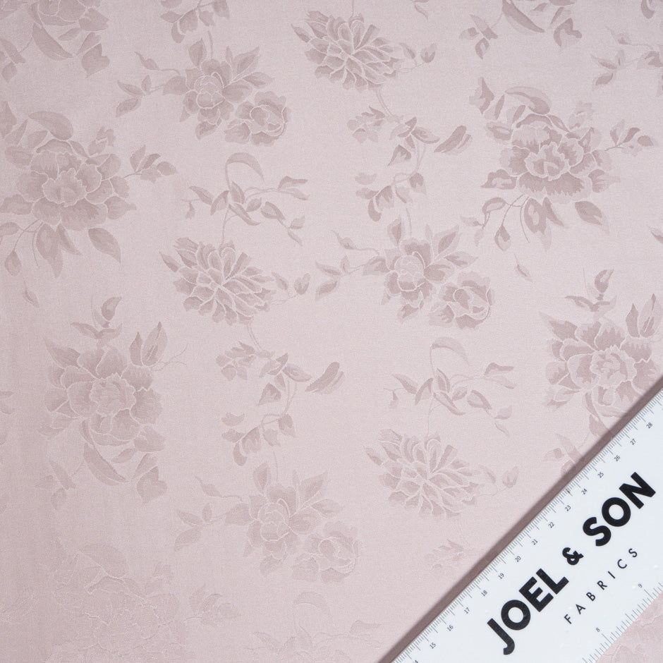 Pale Blush Large Floral Jacquard Pure Silk (A 2.75m Piece)