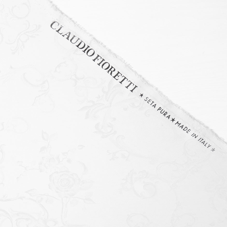 Barely Grey Rose Floral Jacquard Pure Silk