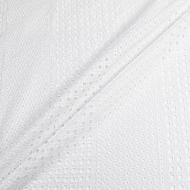 Geo White Open Work Embroidered Pure Cotton