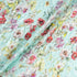 Wild Floral Printed Aqua Blue Metallic Devoré Velvet
