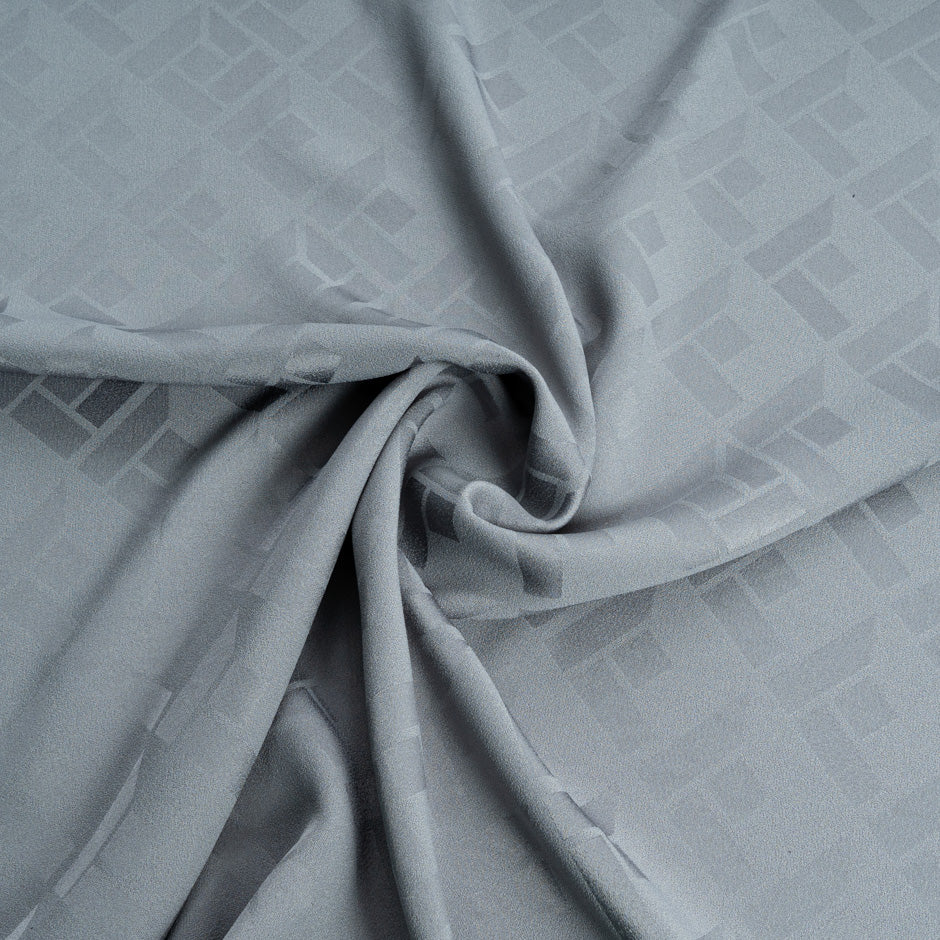 Elephant Grey Viscose Jacquard Crêpe