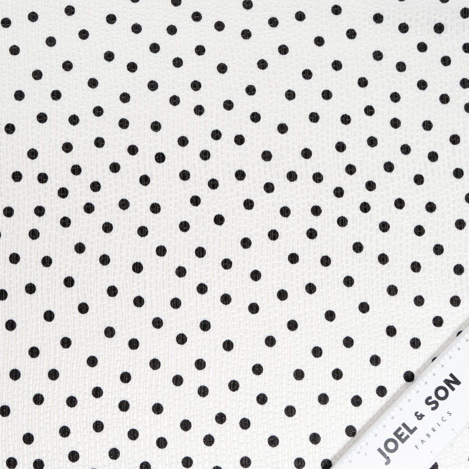 Black Spotted Ivory Cotton Blend Cloqué
