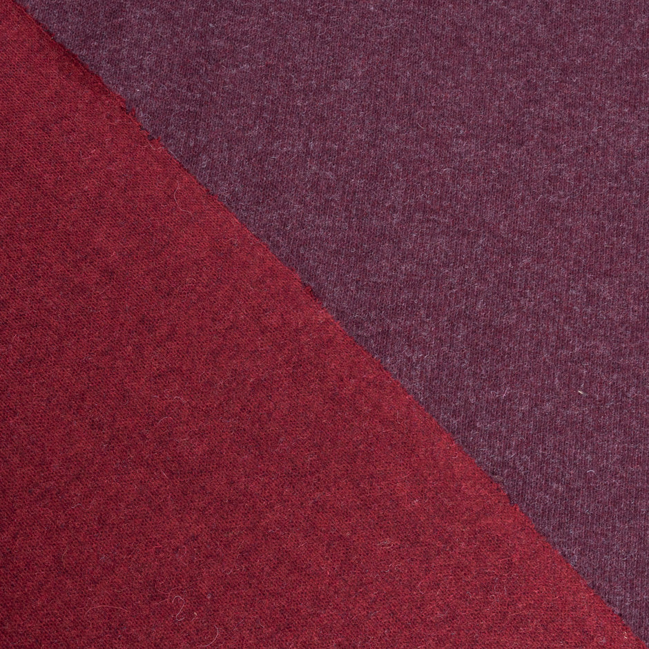 Mauve & Deep Red Double Faced Wool Jersey