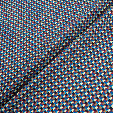 Brown, Blue, Black Geo Printed Luxury Cotton