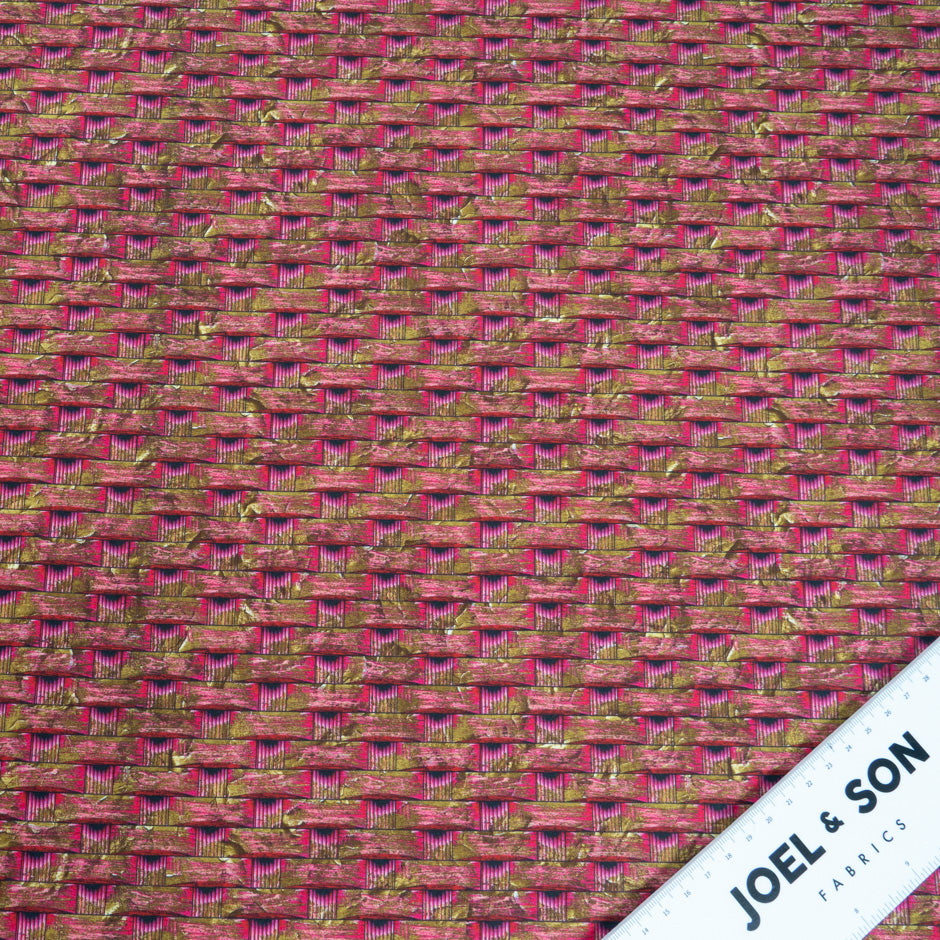 Pink & Khaki 'Woven' Tana Poplin Shirting Cotton