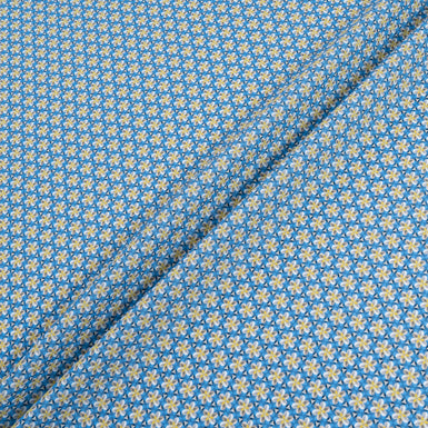 Yellow Geometric Floral Tana Poplin Shirting Cotton