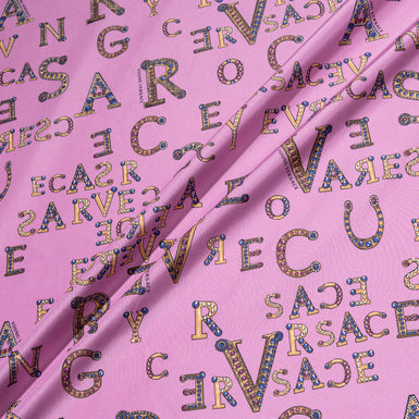 'Versace' Printed Bubble Gum Pink Microfibre