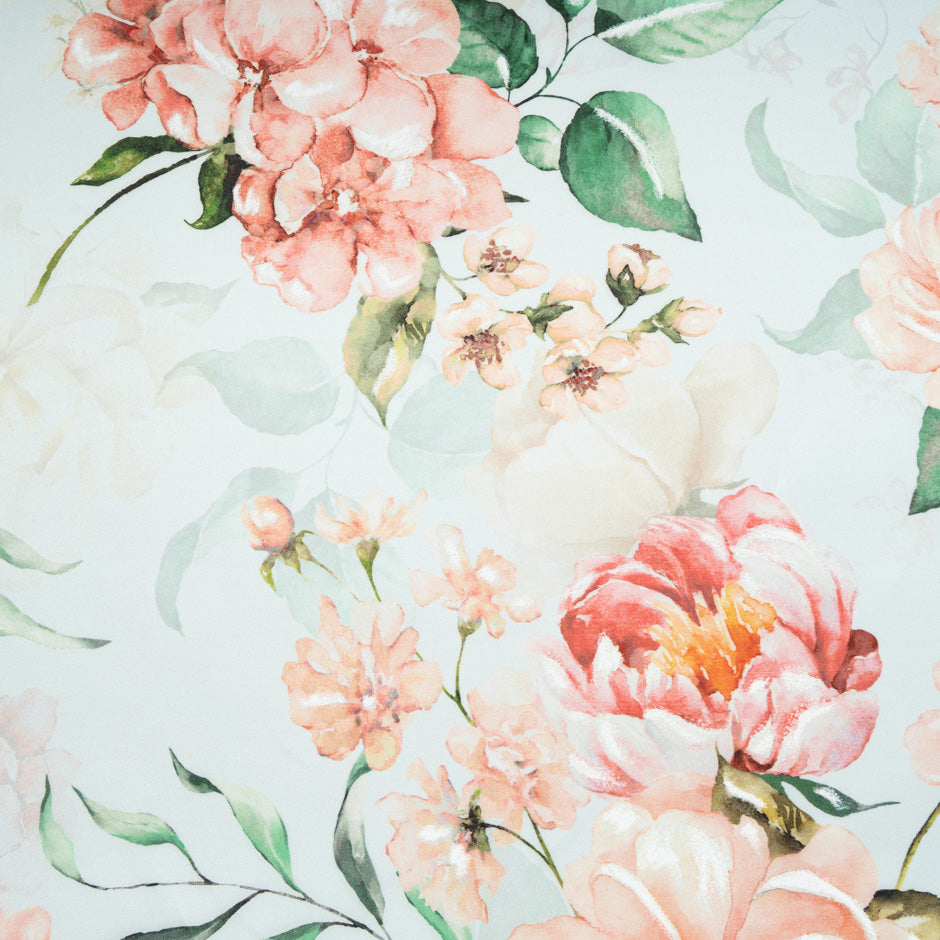 Floral Vision Printed Mint Green Double Organza