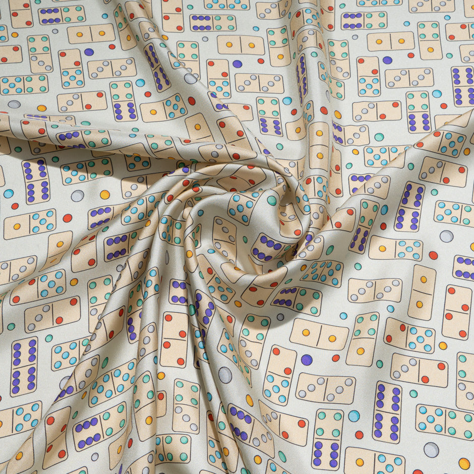 Domino Printed Pure Silk Twill (A 2.90m Piece)