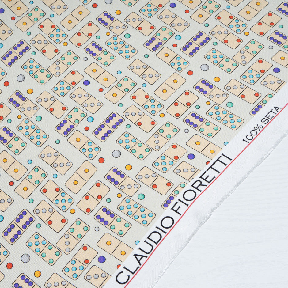 Domino Printed Pure Silk Twill (A 2.90m Piece)