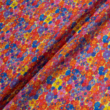 Multi-Coloured Floral Printed Linen