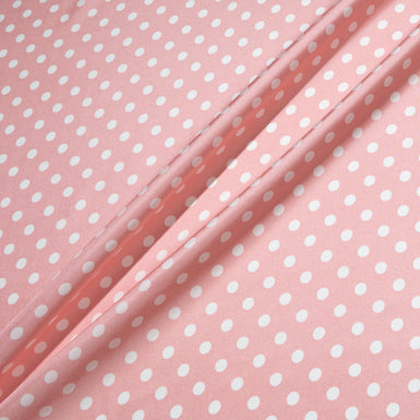 White Spot on Baby Pink Pure Silk Twill