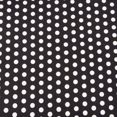 Busy White Spotted Black Pure Silk Twill