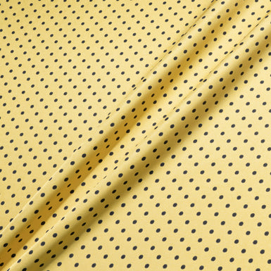 Small Black Spotted Yellow Pure Silk Twill
