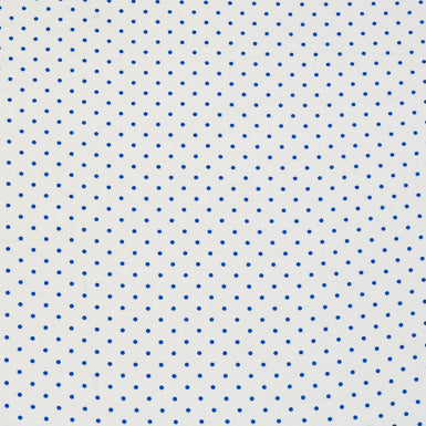 Blue Spotted Off-White Silk Crêpe de Chine (A 1.90m Piece)