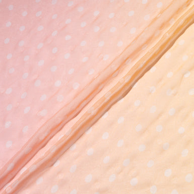 Pink to Peach Ombré Spot Vision Printed Silk Georgette