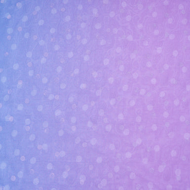 Blue to Lilac Ombré Spot Vision Printed Silk Georgette