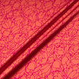 Pink & Orange Double Faced Crêpe Floral Jacquard Microfibre