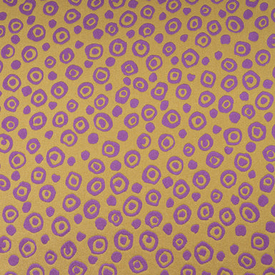 Purple & Yellow Double Faced Crêpe Jacquard Microfibre