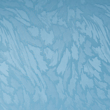 Sky Blue Abstract Jacquard Microfibre Crêpe
