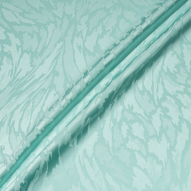 Soft Turquoise Abstract Jacquard Microfibre Crêpe