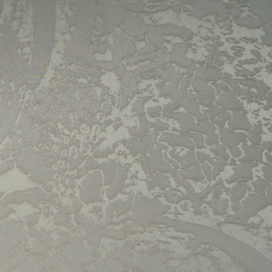 Deep Taupe Abstract Jacquard Microfibre Crêpe