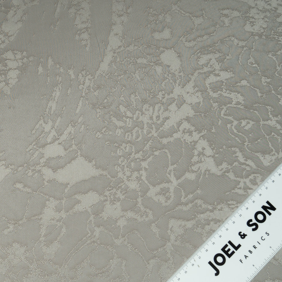 Deep Taupe Abstract Jacquard Microfibre Crêpe