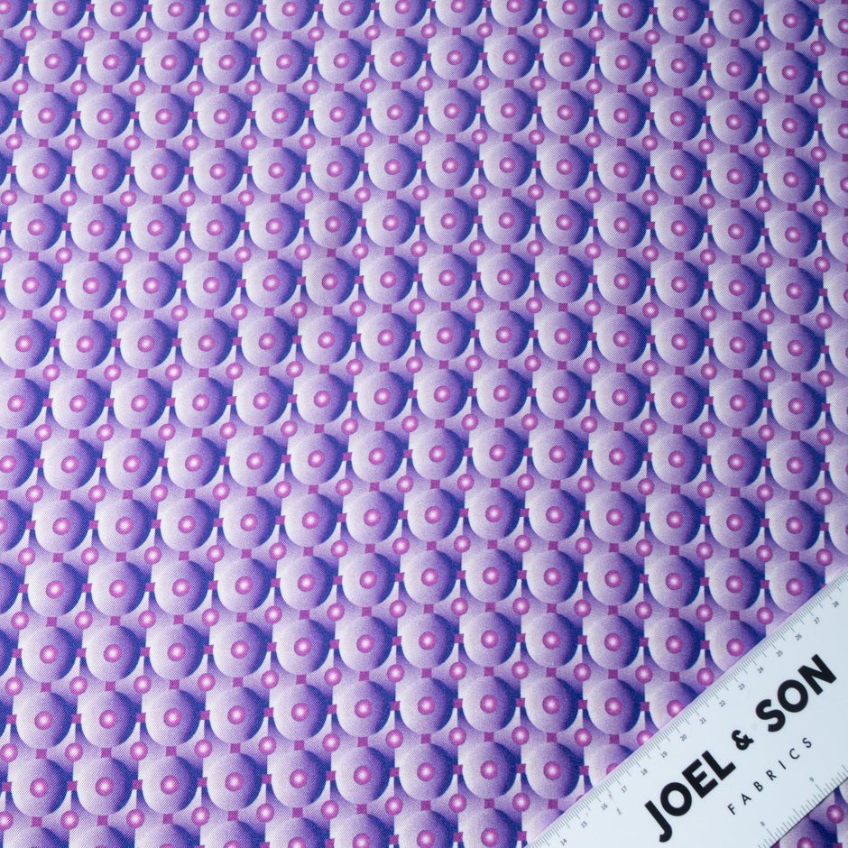 Lavender & Pink Geo Printed Pure Silk Twill