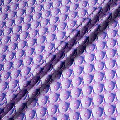 Lavender & Pink Geo Printed Pure Silk Twill