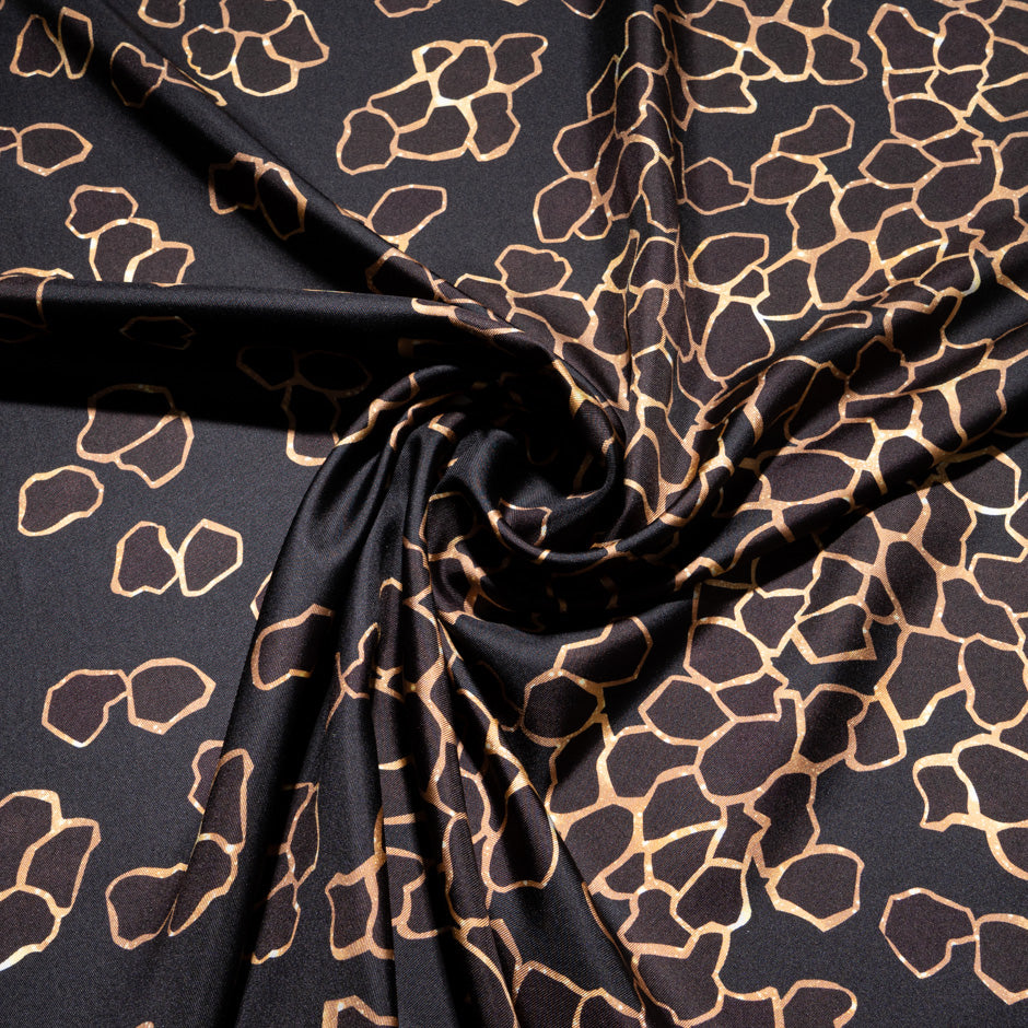 Abstract Animal Printed Pure Silk Twill