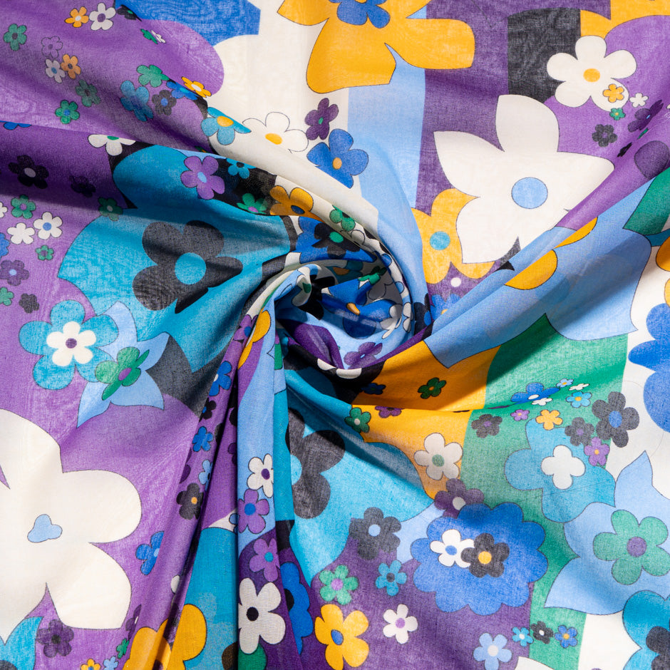 Retro Floral Printed Pure Cotton Voile