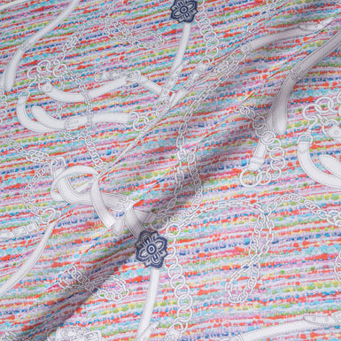 Chain & Multi-Coloured 'Bouclé' Printed Cotton Voile