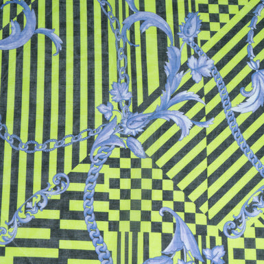 Lime Green & Black Printed Pure Cotton Voile